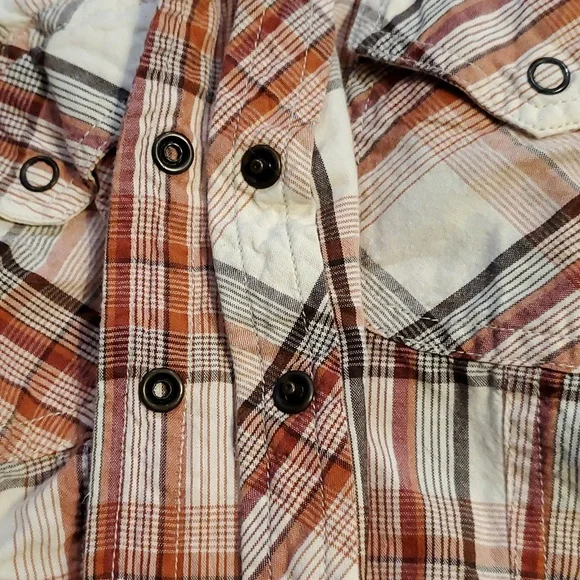 Orange Plaid Snap button down - Picture 8 of 8